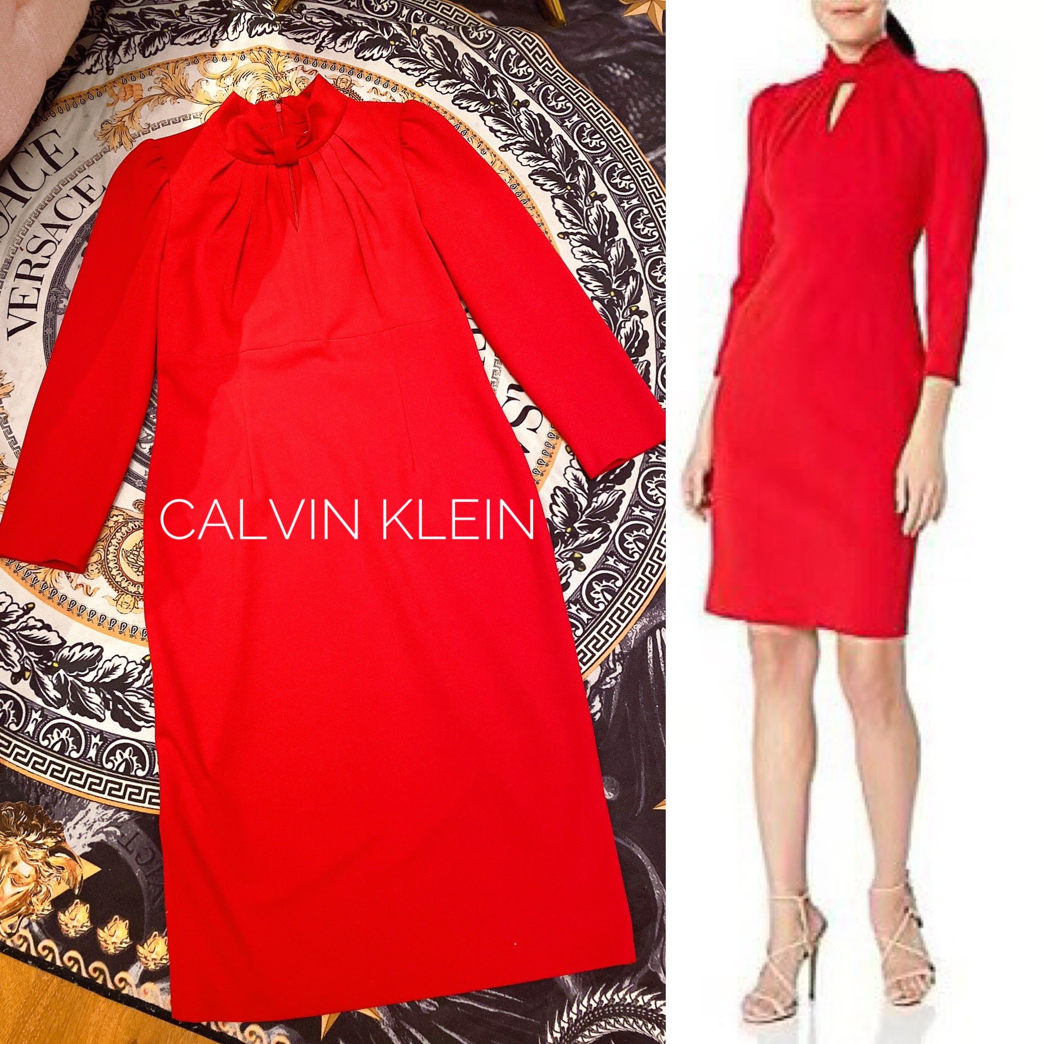 Us 🇺🇸 Calvin Klein Red Elegant Dress