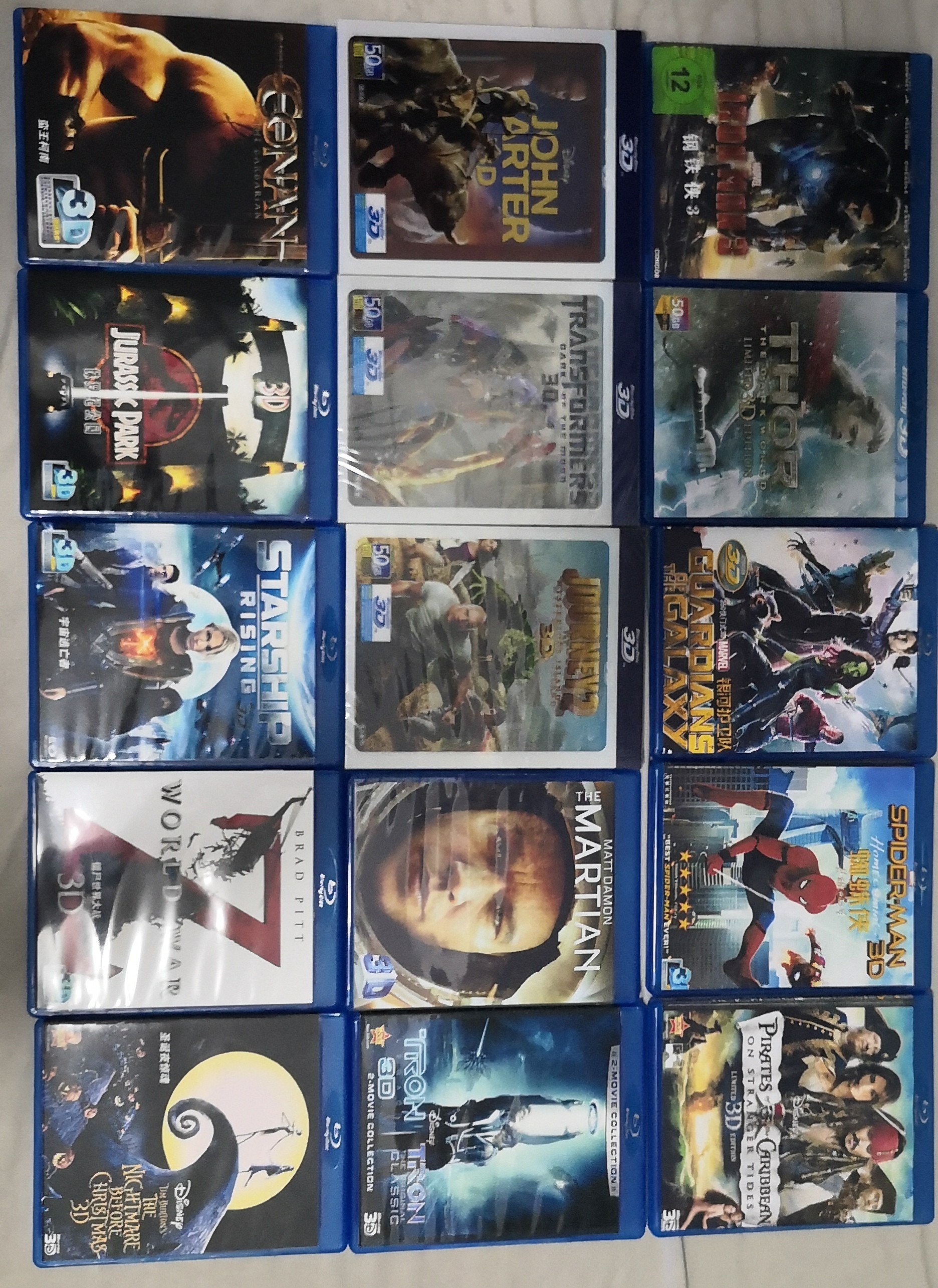 Blu-Ray 3D movies collection