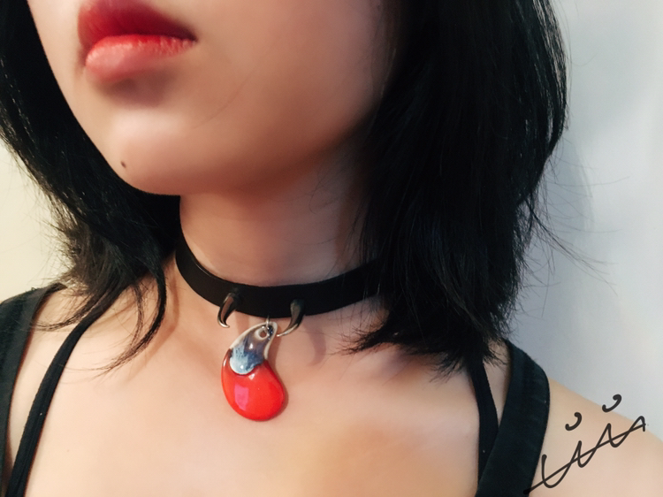 原创手工牛皮choker 新品 孤品_0