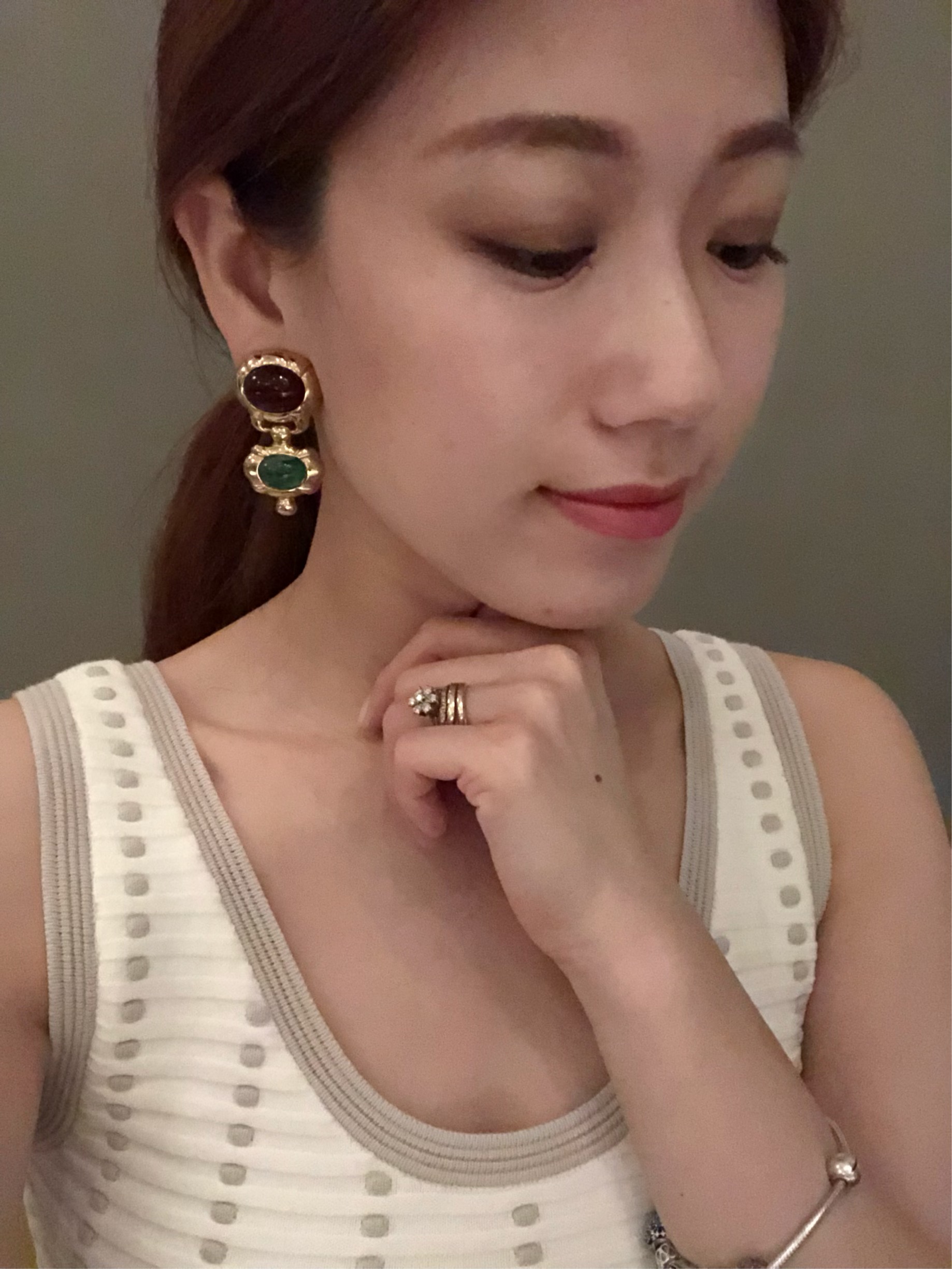 vintage琉璃耳夹  随缘价格 喜欢的可以来问哈～_0