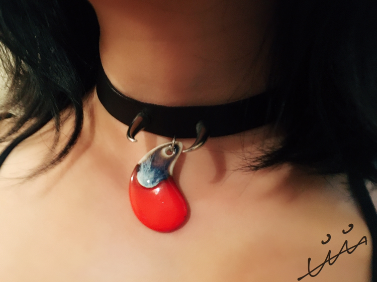 原创手工牛皮choker 新品 孤品_2