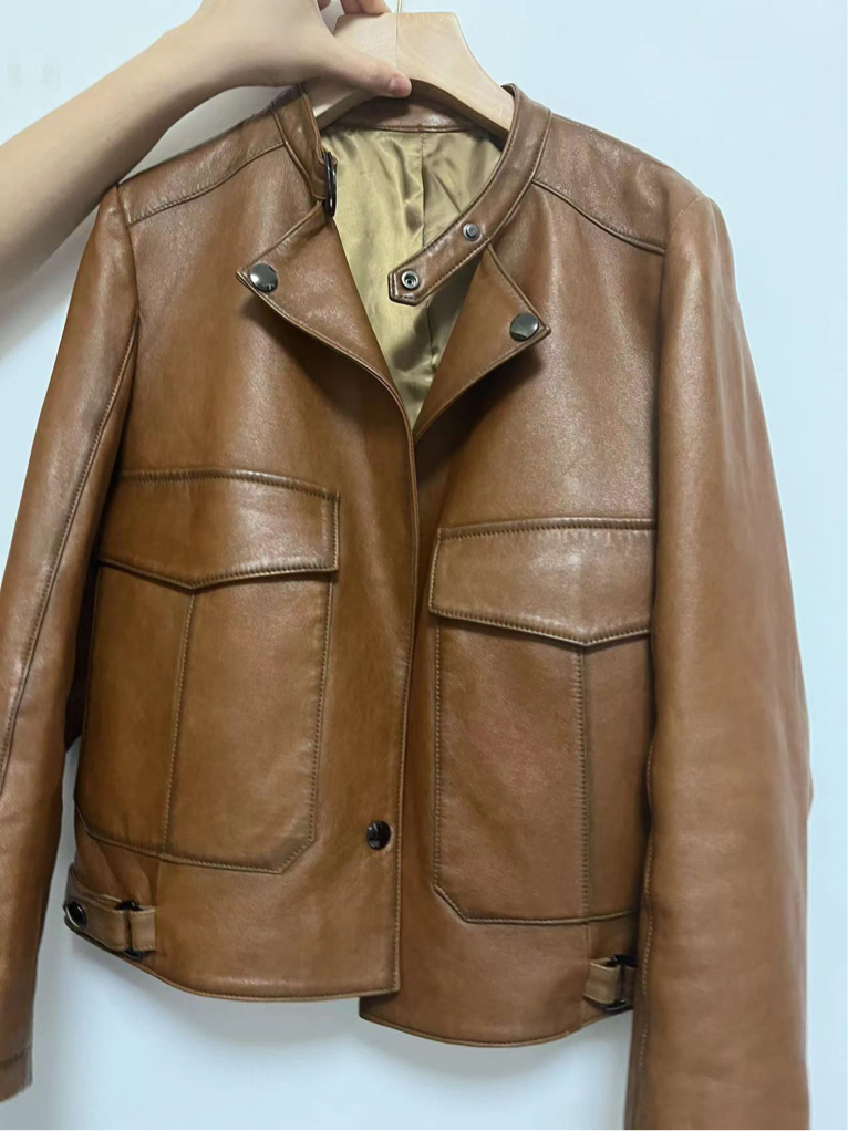Jacket leather leatherjacket real leather sheepskin_3