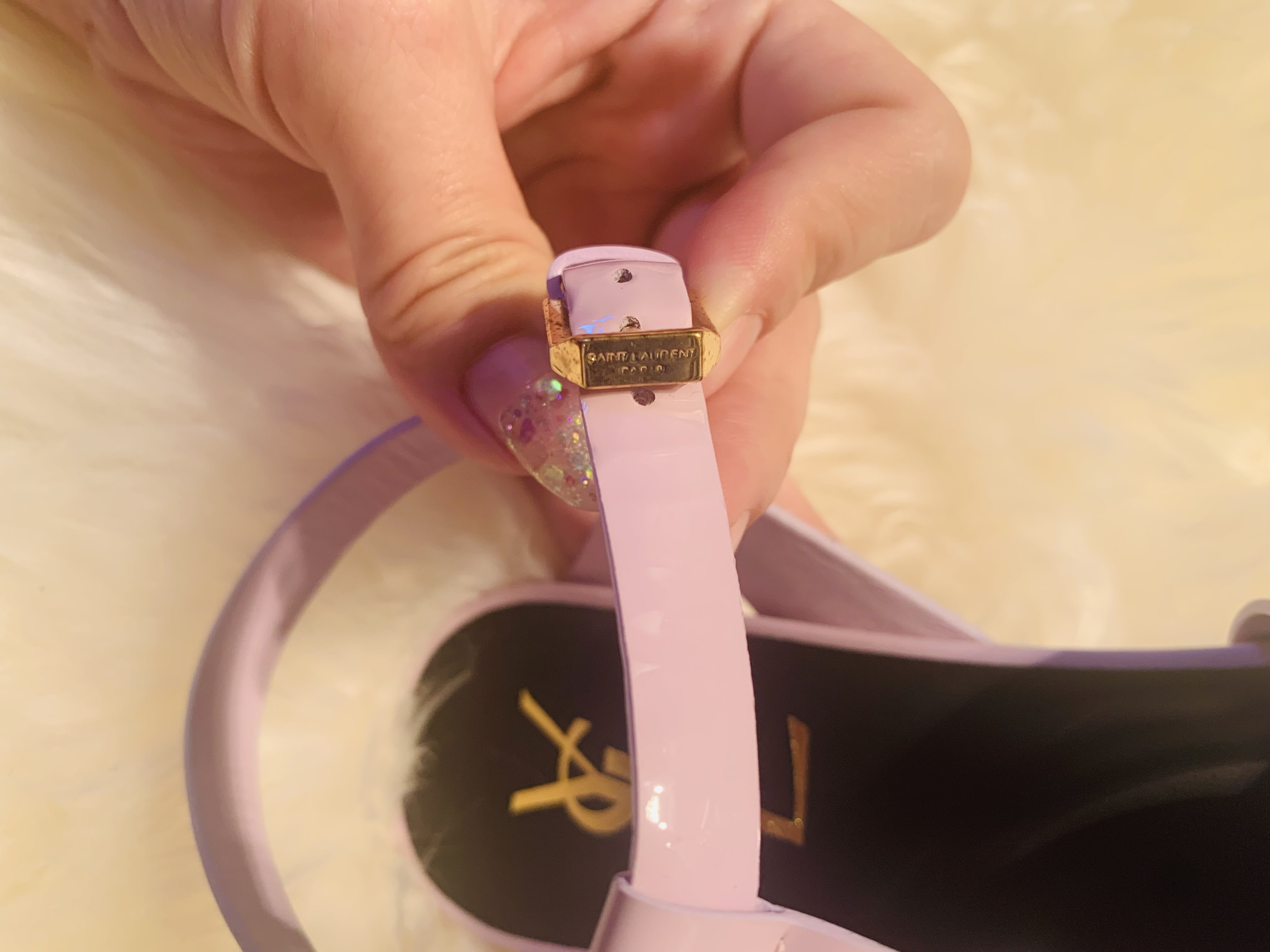 专柜正品YSL高跟糖果绑带鞋_3