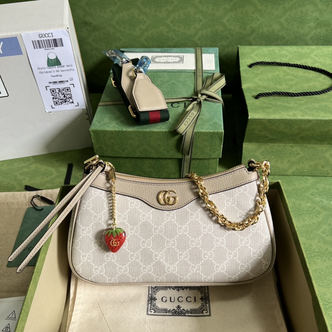 💖《配全套原厂绿盒包装》💖新款GG草莓吊坠，品牌_3