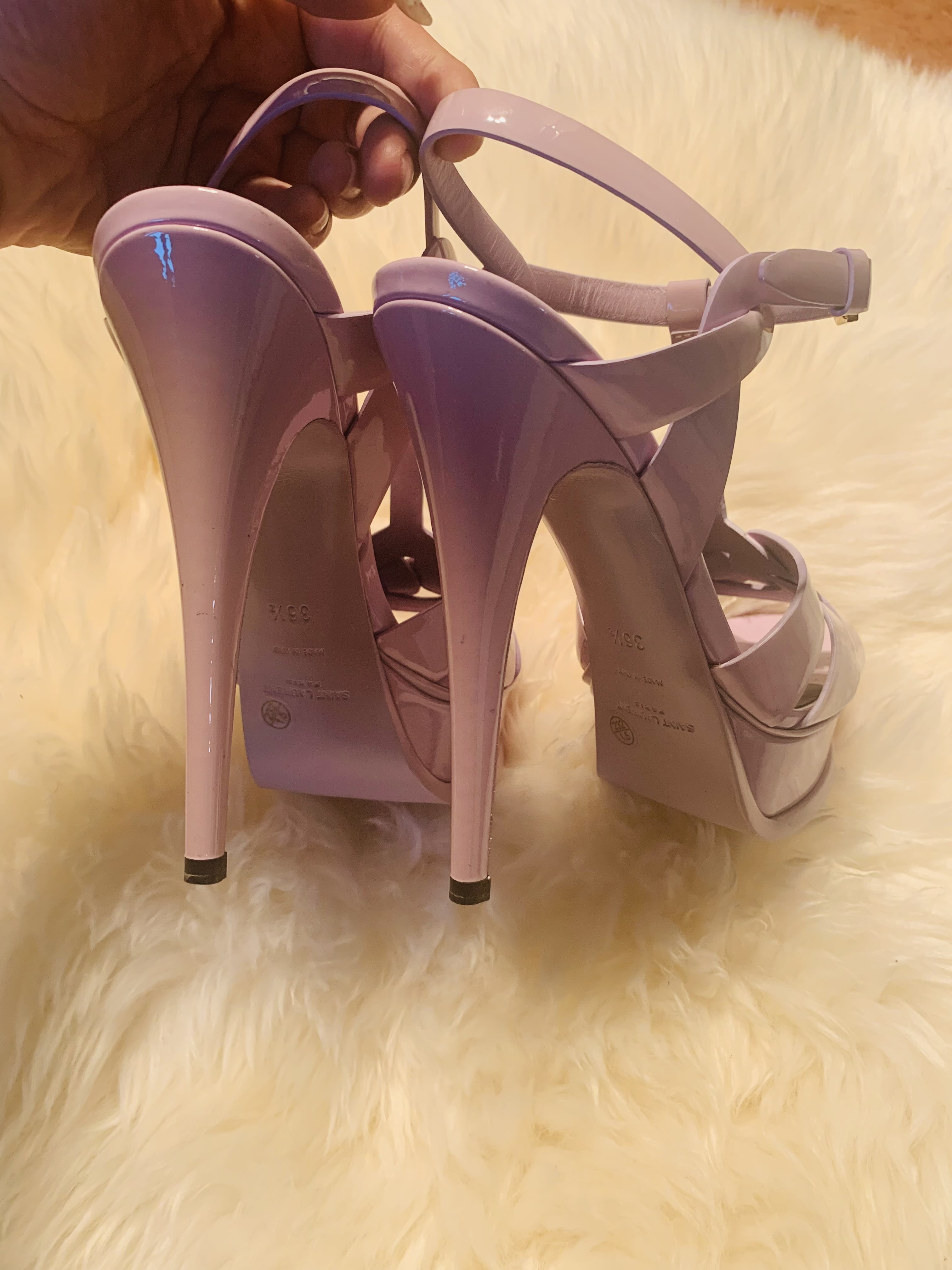 专柜正品YSL高跟糖果绑带鞋_4