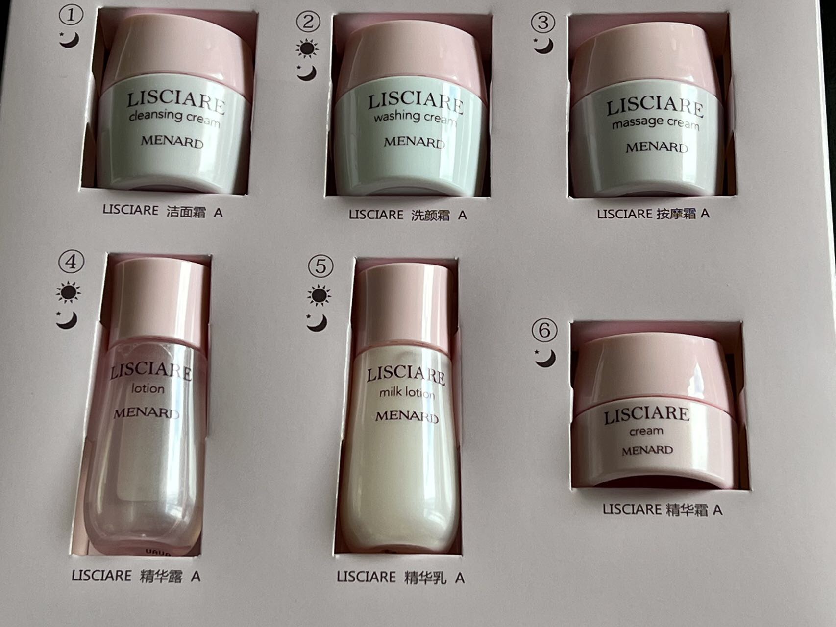 Menard (Japan) luxury brand . Complete travel skin care set for face.