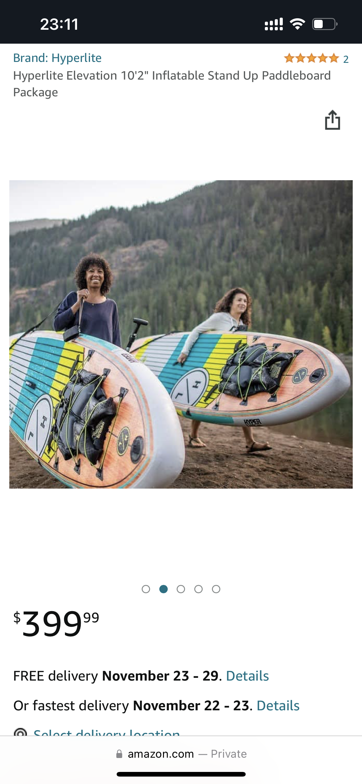 Hyperlite Elevation 10'2" Inflatable Stand Up Paddleboard Package_2