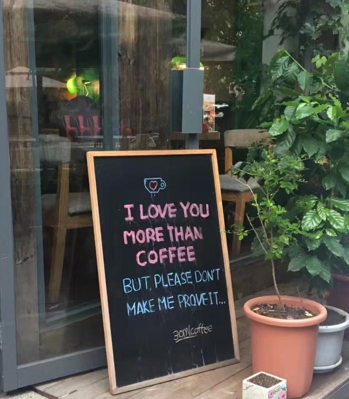 funny words outside café
