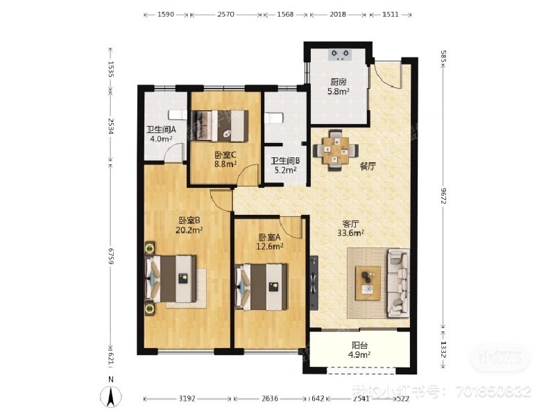 Zhengzhou-Jinshui-地铁口,可改三室,Cozy Home,Clean&Comfy